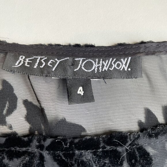 VTG Y2K Betsey Johnson Velvet Burnout Mini Dress Size 4 (Today's 0) Whimsigoth - Picture 12 of 13